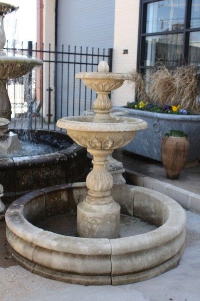 fontaine, en, pierre, de, taille, naturel 