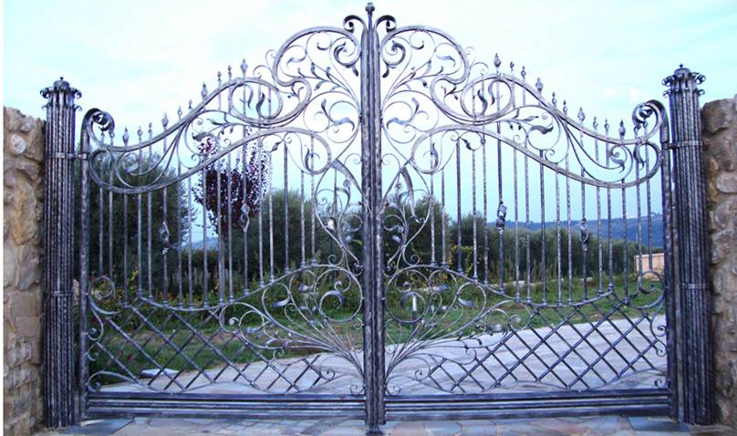 wrought, iron, door, gates, fence