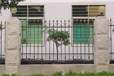 Grille, clôture, en, fer, forgé, extérieur, jardin, villa, maison, pas, cher, fabricant, Maroc, Marrakech