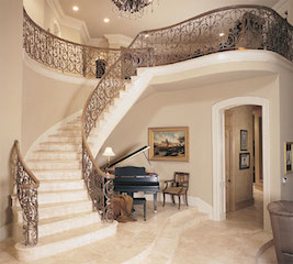 Wrought, iron, stair, railing, 