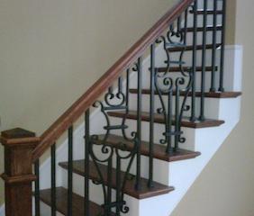 Wrought, iron, stair, railing, 