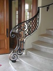 Wrought, iron, stair, railing, 