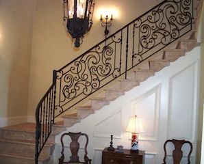 Wrought, iron, stair, railing, 