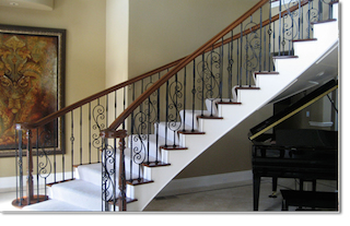 Wrought, iron, stair, railing, 