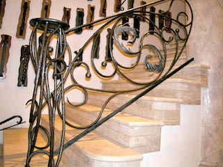 Wrought, iron, stair, railing, 