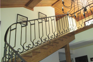 Wrought, iron, stair, railing, 