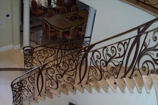 Wrought, iron, stair, railing, 