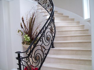 Wrought, iron, stair, railing, 