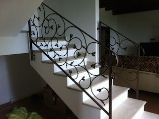 Wrought, iron, stair, railing, 