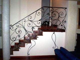 Wrought, iron, stair, railing, 