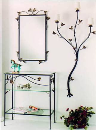 Maker, Wrought, iron, console, mirror, garden, furniture, shelters, miami, californie, Los angeles, shop, store,