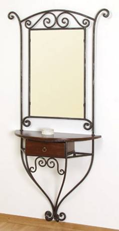 Maker, Wrought, iron, console, mirror, garden, furniture, shelters, miami, californie, Los angeles, shop, store,