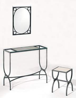 Maker, Wrought, iron, console, mirror, garden, furniture, shelters, miami, californie, Los angeles, shop, store,