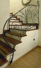 Rampe, escalier, en, fer, forgé, ferronnerie, d’Art, 