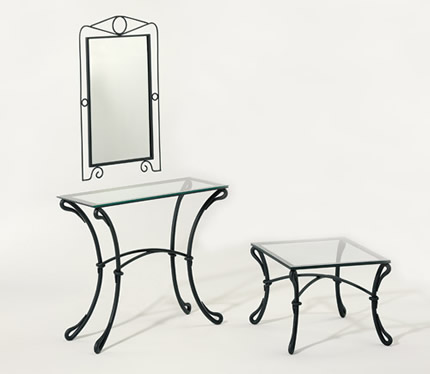 miroir en fer forgé - commode en fer forgé - console en fer forgé