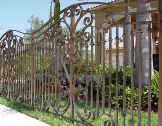 Grille, clôture, en, fer, forgé, extérieur, jardin, villa, maison, pas, cher, fabricant, Maroc, Marrakech