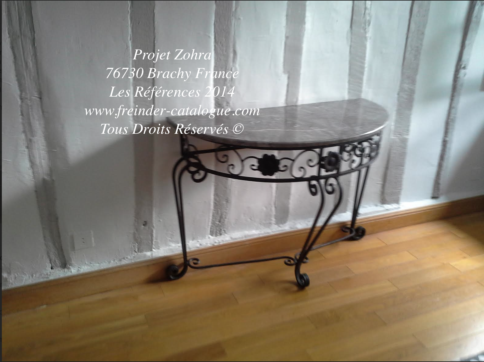 commode console en fer forgé