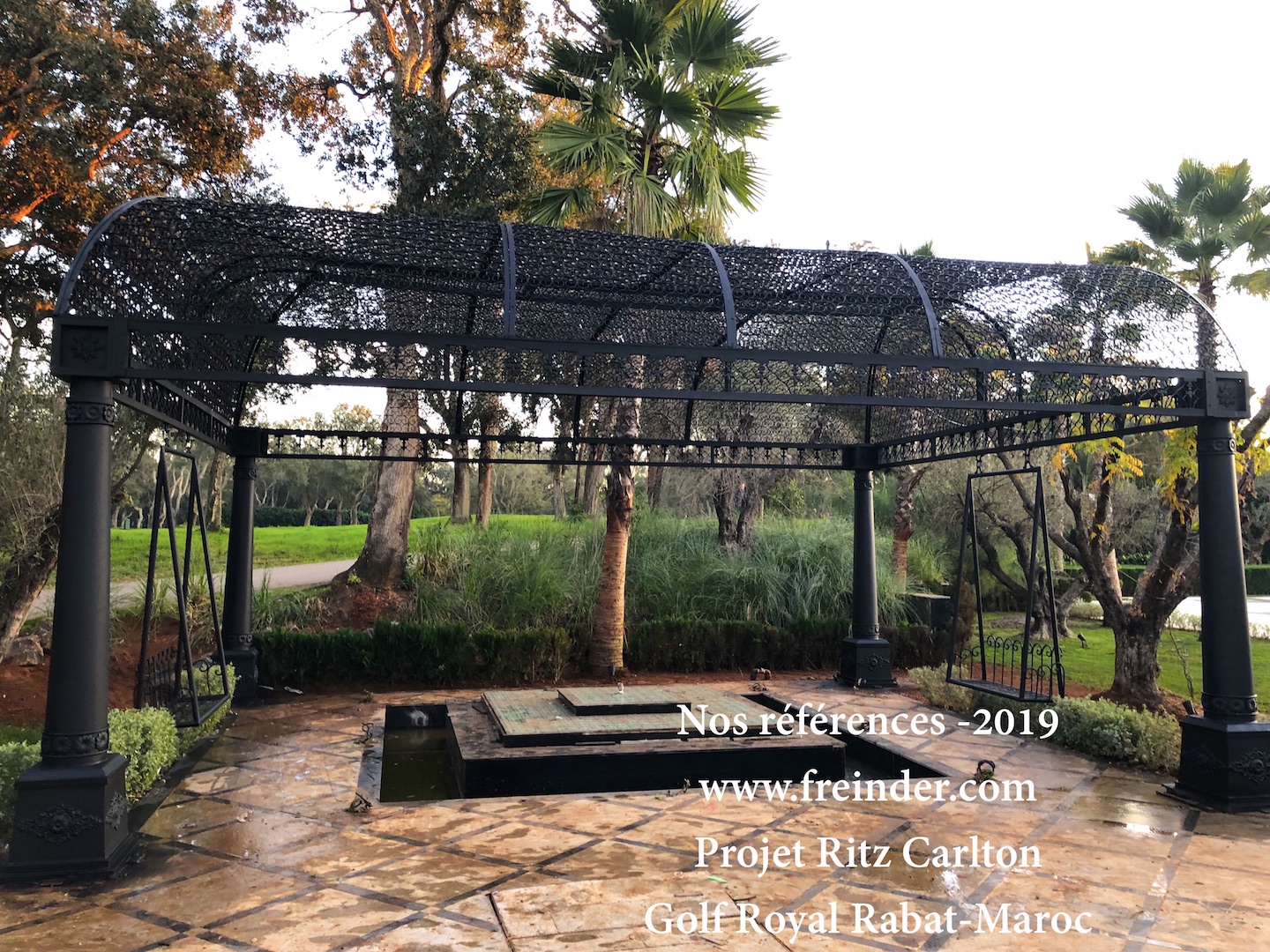 pergola, en, fer, forge, maroc, abris, de, jardin