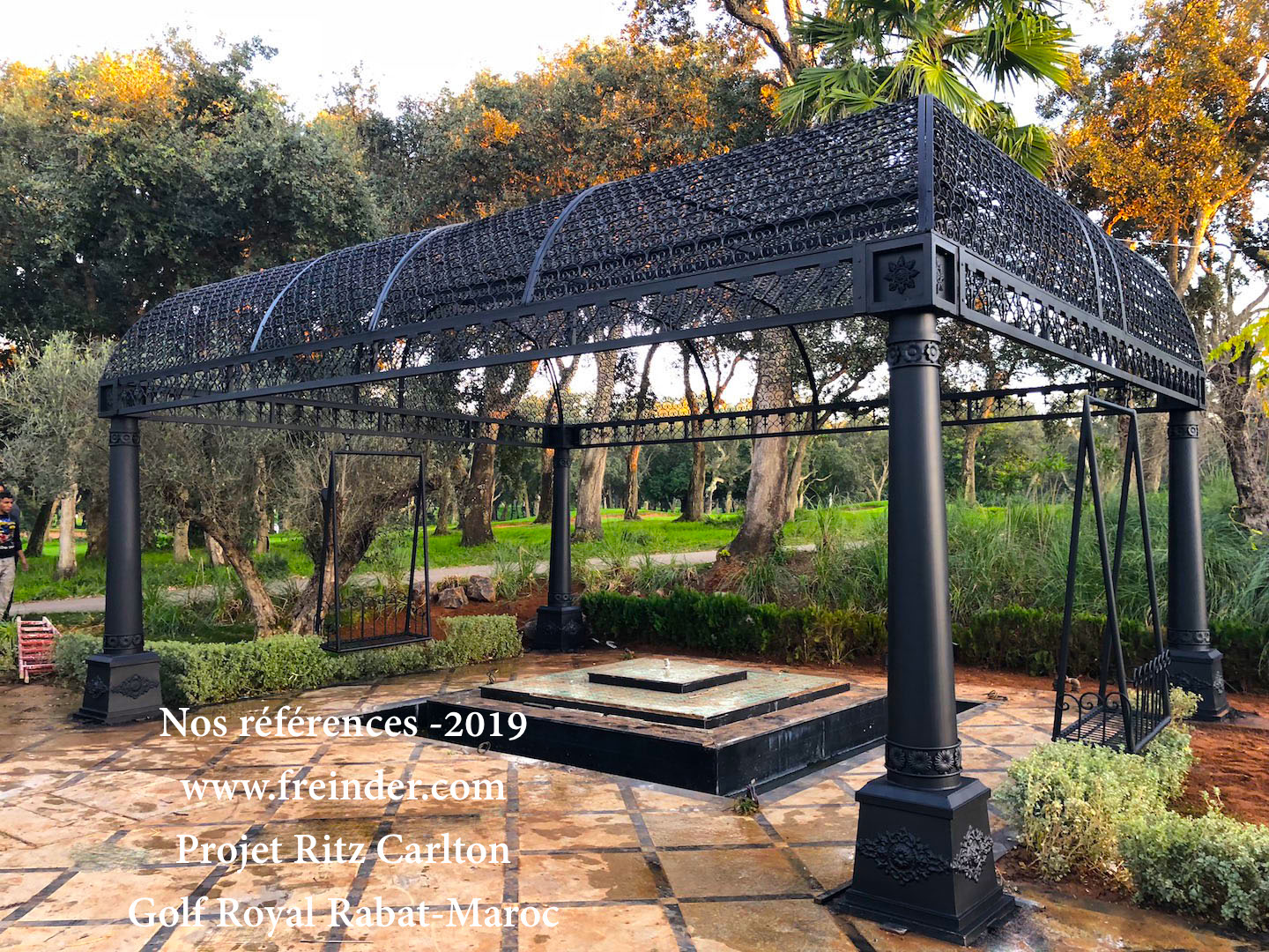 pergola, en, fer, forge, maroc, abris, de, jardin